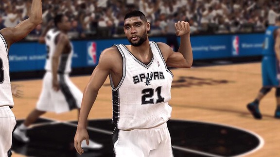Os Spurs de Tim Duncan derrotaram o Thunder por 4X1 na simulação do NBA2K12